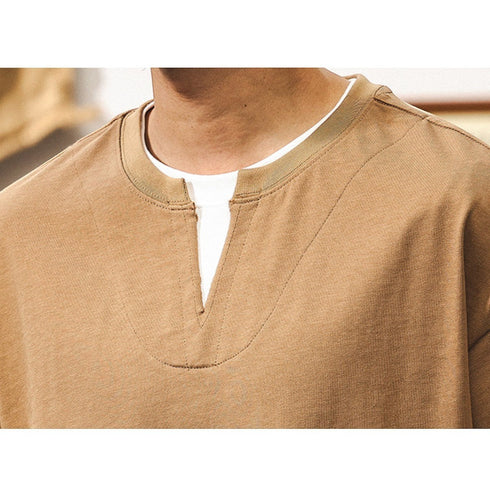 キーネックレイヤード半袖Tシャツ P2020