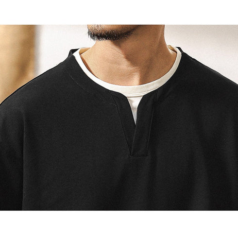 【OUTLET/即納】キーネックレイヤード半袖Tシャツ P2024
