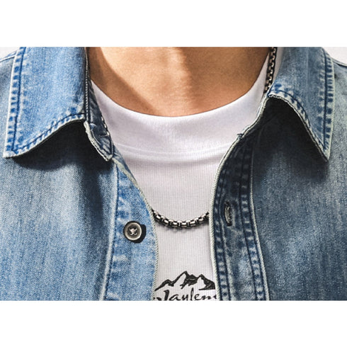 ウォッシュドワーク半袖デニムシャツ P2026