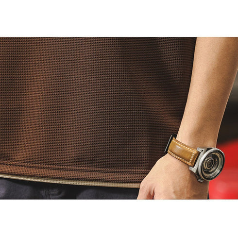 レイヤードリブラインワッフル半袖Tシャツ P2035