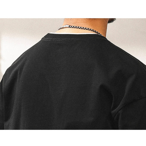 レイヤードネックリラックス半袖Tシャツ P2033