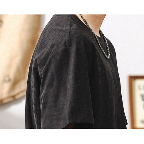 ジャカードパターンビッグシルエット半袖Tシャツ P2023