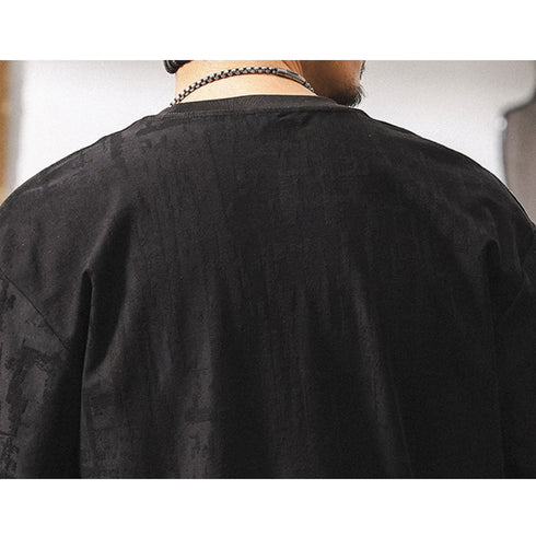 ジャカードパターンビッグシルエット半袖Tシャツ P2023