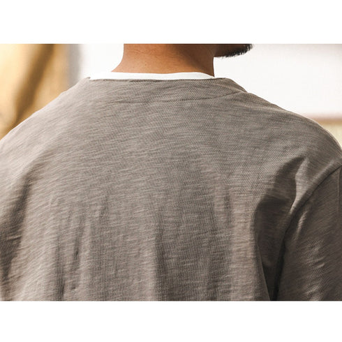 キーネックレイヤード半袖Tシャツ P2025