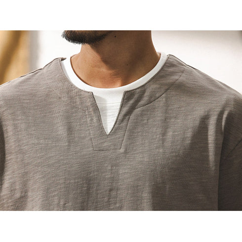 キーネックレイヤード半袖Tシャツ P2025