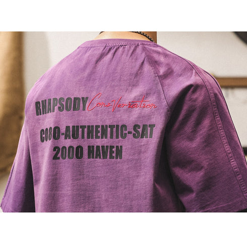 ピグメントウォッシュバックプリント半袖Tシャツ P2044
