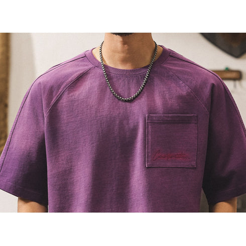 ピグメントウォッシュバックプリント半袖Tシャツ P2044