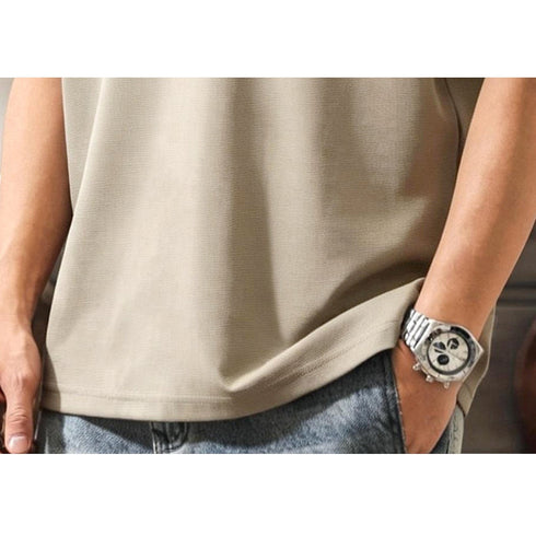 【OUTLET/即納】ツーボタンVネック半袖Tシャツ P2051