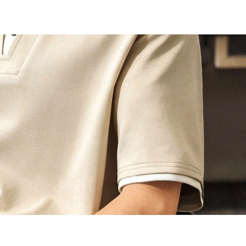 【OUTLET/即納】ツーボタンVネック半袖Tシャツ P2051