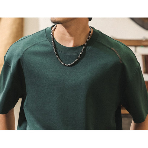 【OUTLET/即納】ラウンドネックドロップショルダーTシャツ P2083