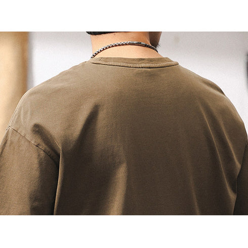 パッチアクセントクルーネックTシャツ P2109