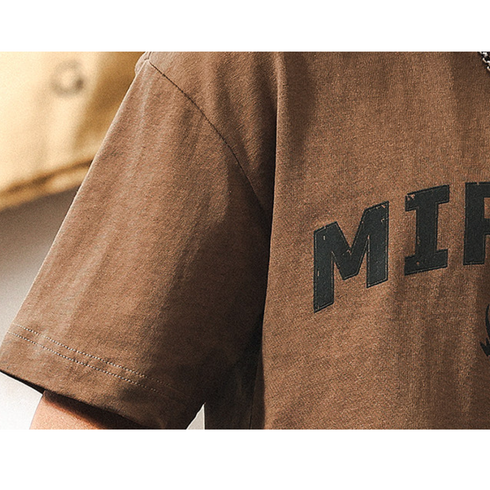 グラフィックプリント半袖Tシャツ P2143