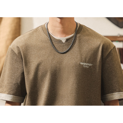レイヤードラインスリーブTシャツ P2105
