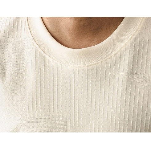 クルーネックテクスチャード半袖Tシャツ P2160