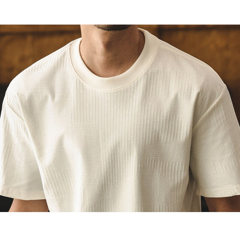 クルーネックテクスチャード半袖Tシャツ P2160