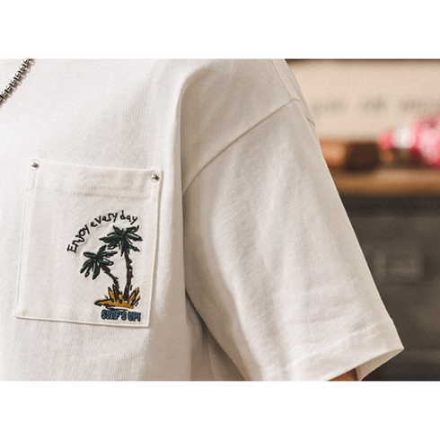 サーフモチーフポケット半袖Tシャツ P2171