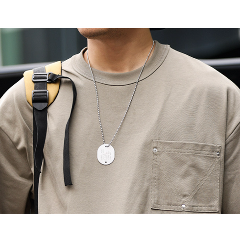 【OUTLET/即納】チェストポケットクルーネック半袖Tシャツ P2185
