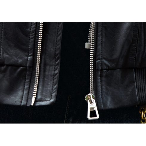 フーデッドレザーライクジャケット P2246