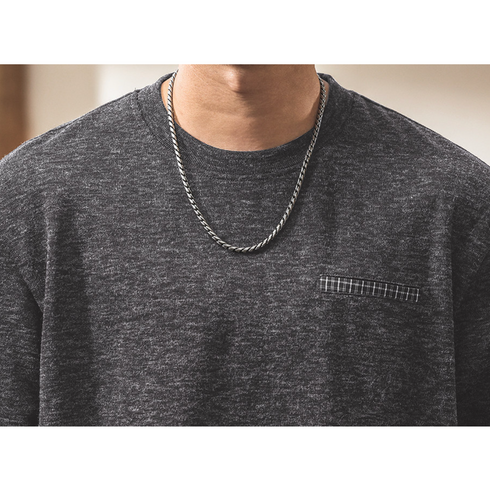 マルクチェックロールアップ長袖Tシャツ P2281