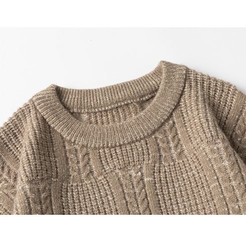 ドロップショルダークルーネックケーブルニット P2257