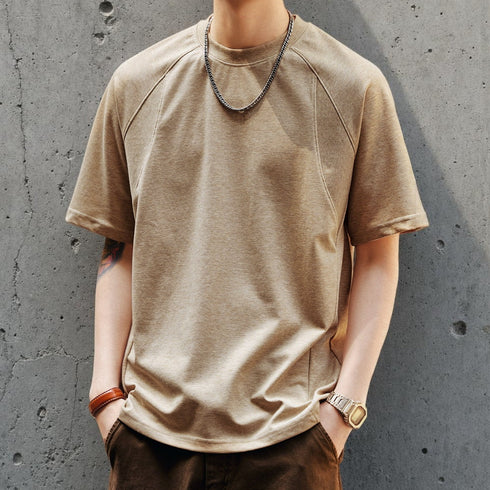 カットラインデザインリラックス半袖Tシャツ P2126