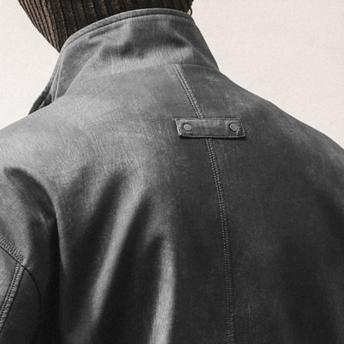 Vintage Like Shape Zip Blouson P1859