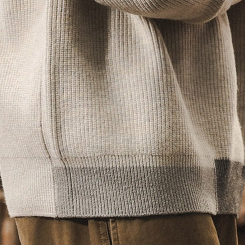 Rib Texture Crew Neck Knit Sweater P1649