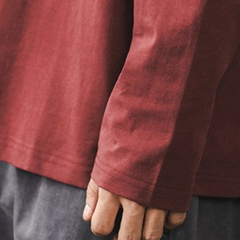 Simple Line Motif Long Sleeve T-Shirt P1602