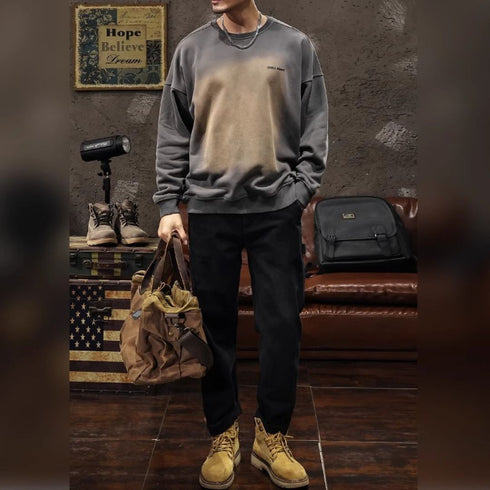 Gradient Heavy Round Neck Sweatshirt P1117