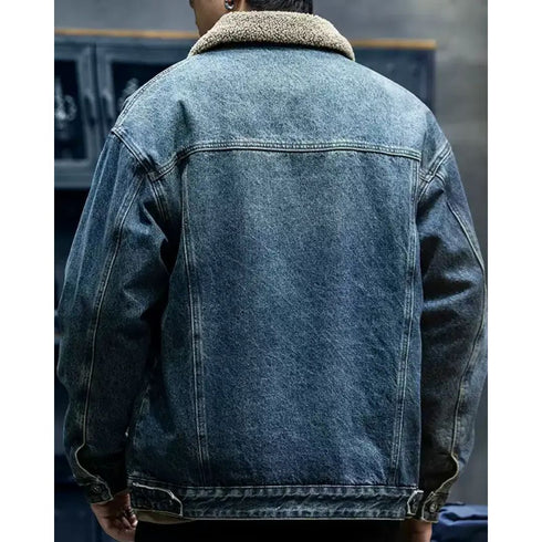 【OUTLET/即納】ボアデニムジャケットコート P1124