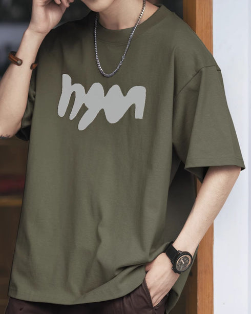 【OUTLET/即納】アブストラクトロゴワイドシルエット半袖Tシャツ P1371