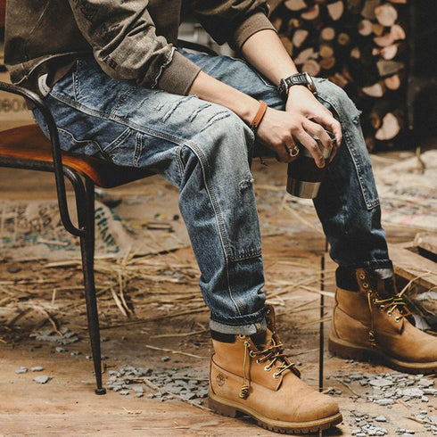 American Retro Loose Straight Hole Workwear P0885