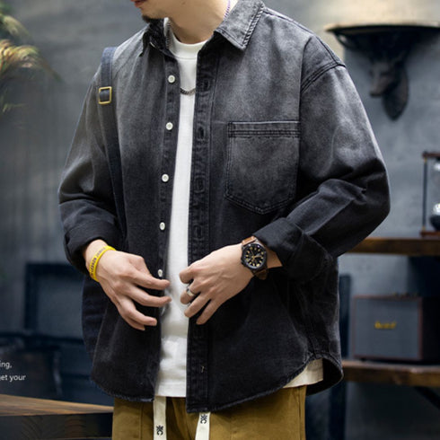 Washed Gradient Denim Shirt P1135