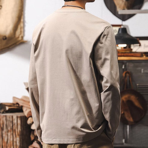 Round Neck Embroidered Bottoming T-shirt P1209