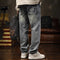 Washed Jeans Straight Pants P1113