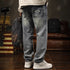 Washed Jeans Straight Pants P1113