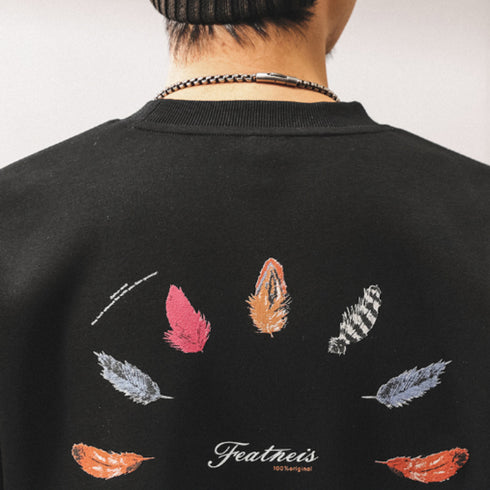 Colorful Feather Circle Back Print Sweatshirt P1837