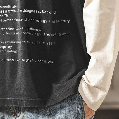 Vintage Style Lettering Long Sleeve T-shirt P1817