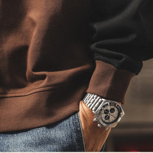 Blocking Design Color Panel Long T-shirt P1848