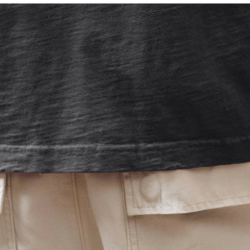 Natural Texture Crew Neck Long Sleeve T-shirt P1792