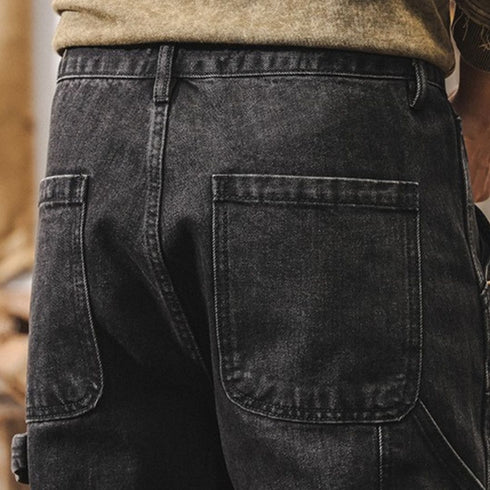 【OUTLET/即納】Double Knee Black Denim Painter Pants P1692