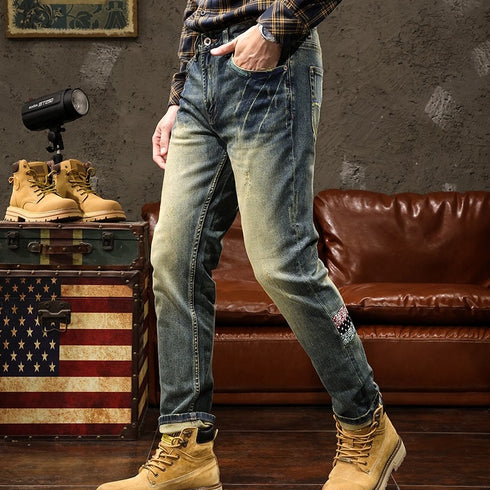 Slim Straight Wash Jeans P1086