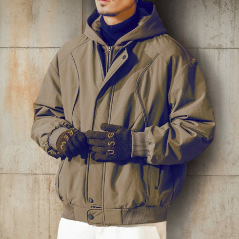 Military Touch Hooded Down Jacket P1897