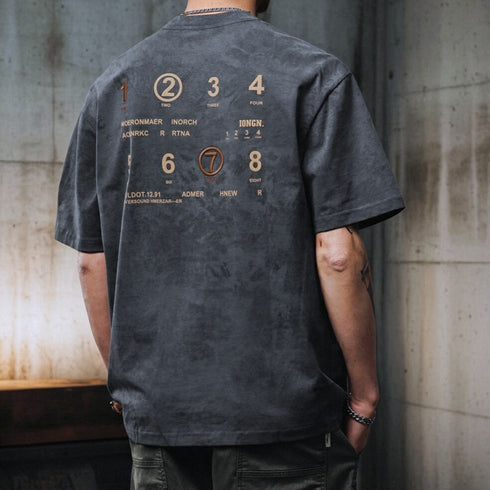 Number Art Back Print T-Shirt P0890