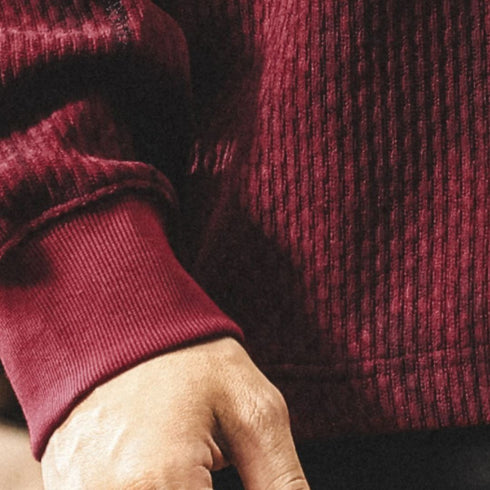 Waffle Texture Utility Pocket Sweater P1860