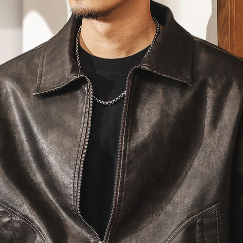 Vintage Leather-Like Jacket P1882