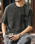 Rough Wash Casual Detail Short Sleeve T-Shirt P1360