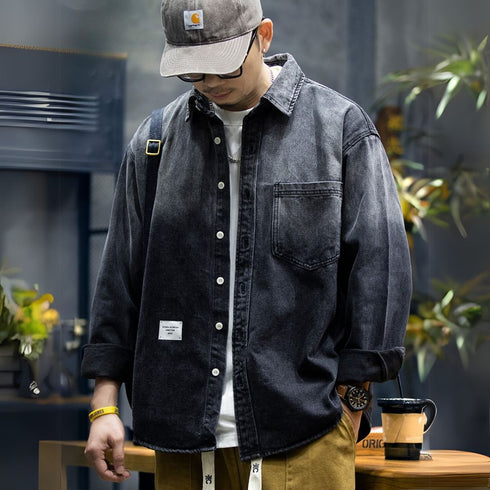 Washed Gradient Denim Shirt P1135
