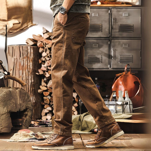 Loose Straight Wash Casual Pants P1222