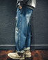 【OUTLET/即納】リップドストレートジーンズ P0019